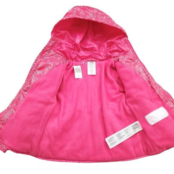 Disney Puffer Jacket Girls 4 Pink Minnie Mouse Full Zip Fleece Lined Warm Winter - Picture 8 of 12
